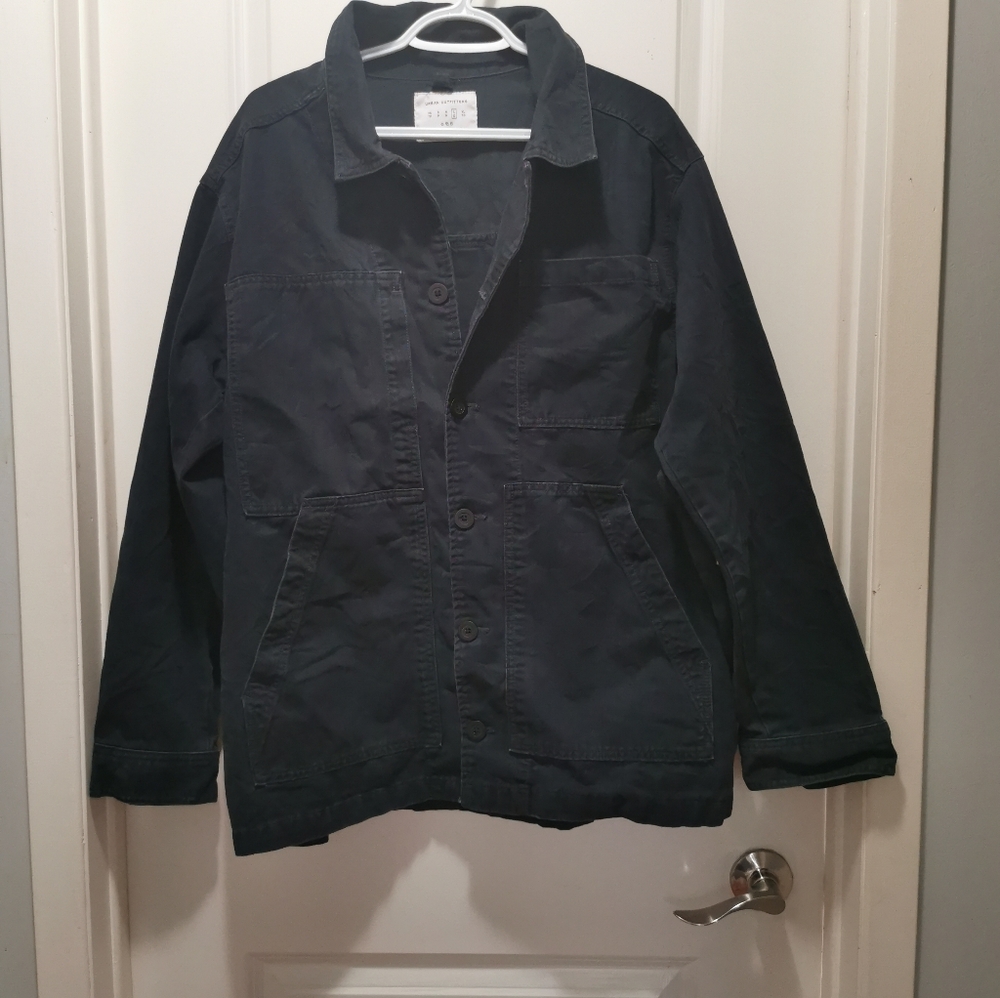 Urban Outfitters Men's Dark Blue Shirt Jacket canvas like material.